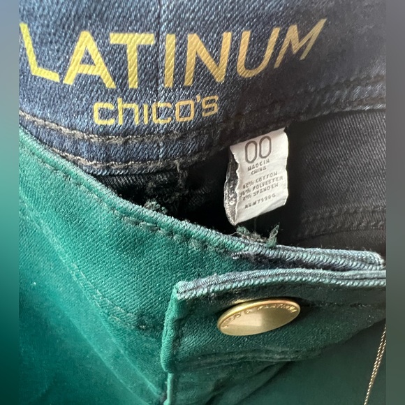 Chicos Platinum Jade Green Slim Leg Pants - Picture 6 of 13